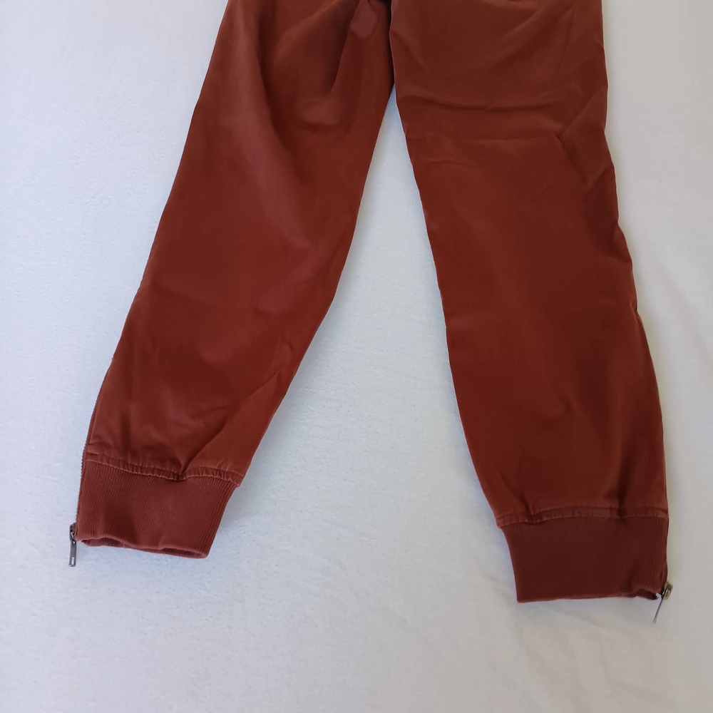 Kut from the Kloth Sz2 Chris High Rise Jogger Brown/Orange W/Cropped Zipper Legs - Picture 14 of 16